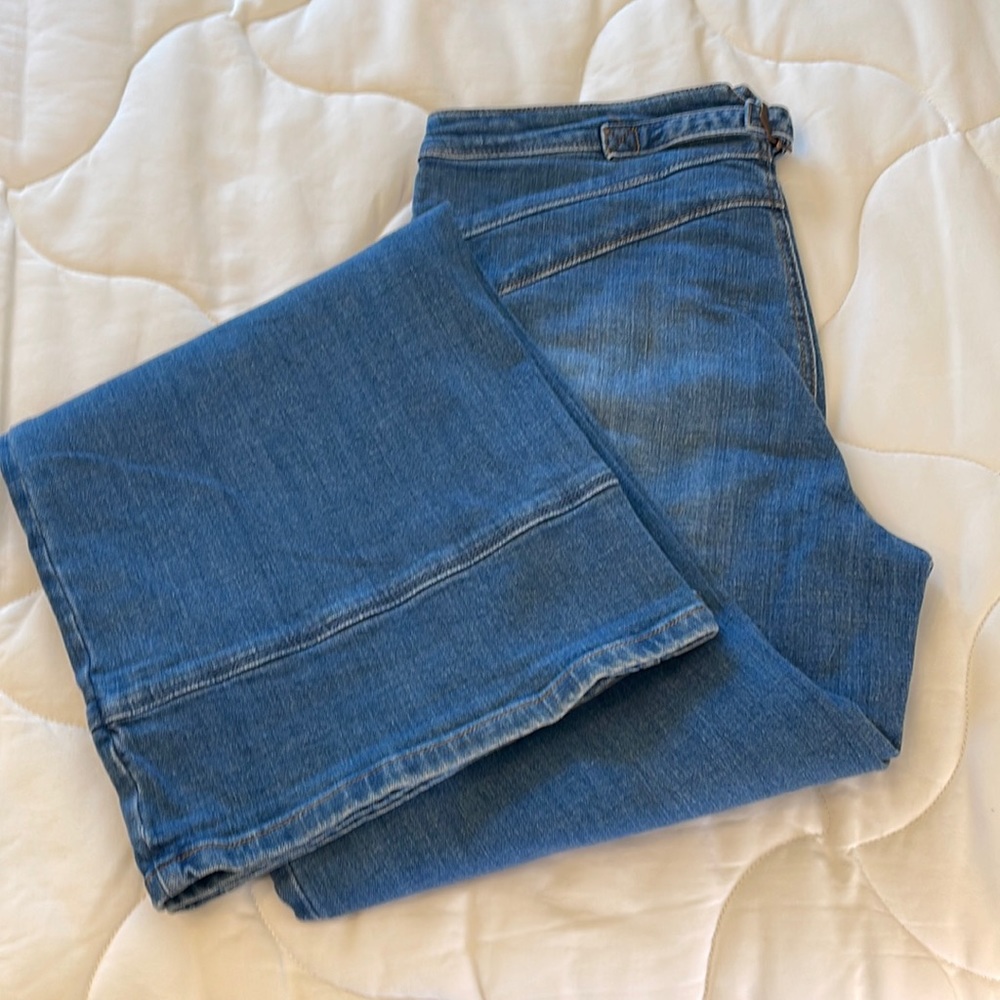 FP We the free flare jeans with back buckle